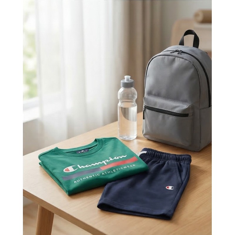 Champion Παιδικό σετ κοντομάνικη μπλούζα & βερμούδα πράσινο