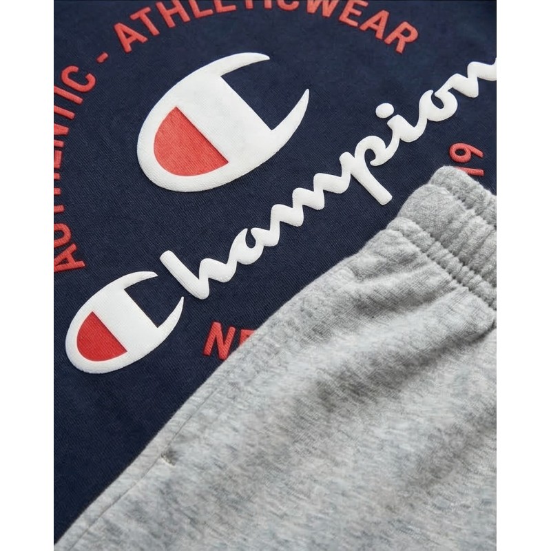 Champion Παιδικό αθλητικό σετ μπλούζα και βερμούδα μπλε