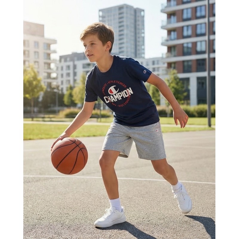 Champion Παιδικό αθλητικό σετ μπλούζα και βερμούδα μπλε