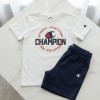 Champion Παιδικό αθλητικό σετ μπλούζα και βερμούδα άσπρο