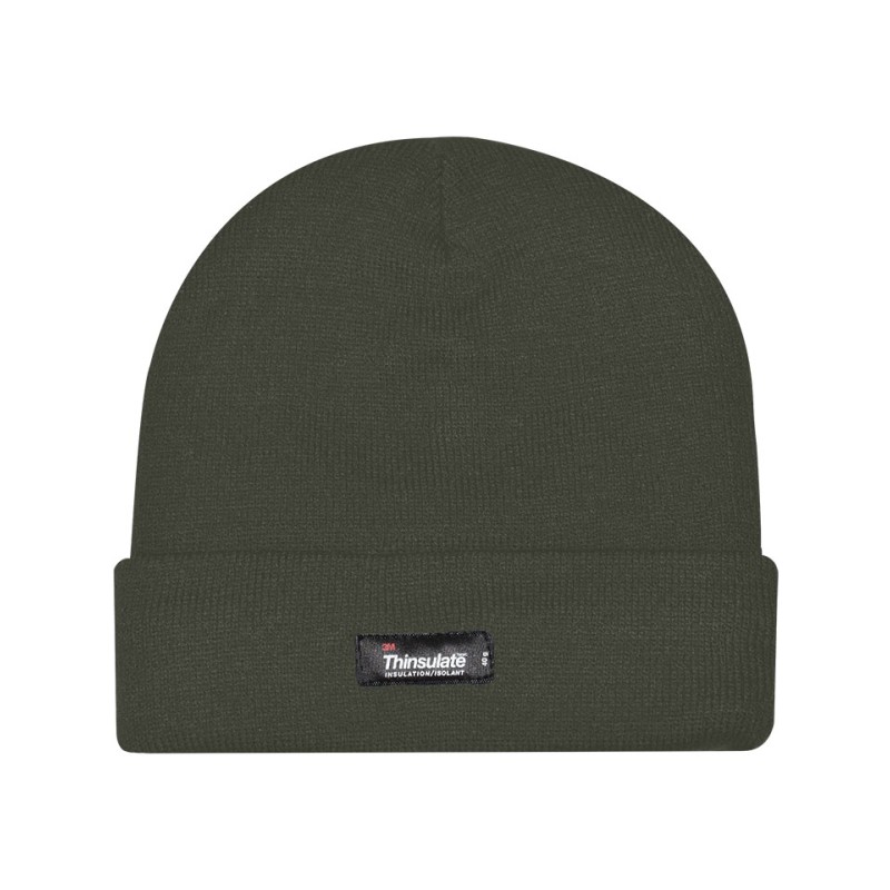 Stamion Unisex σκουφί μονόχρωμο με fleece επένδυση λαδί