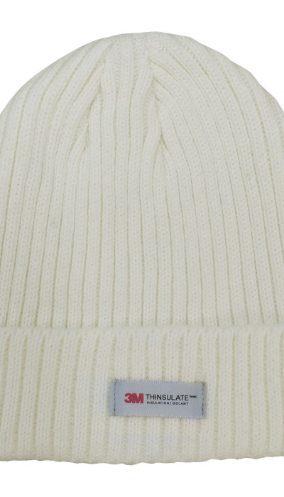 Stamion Unisex σκουφί μονόχρωμο με fleece επένδυση άσπρο