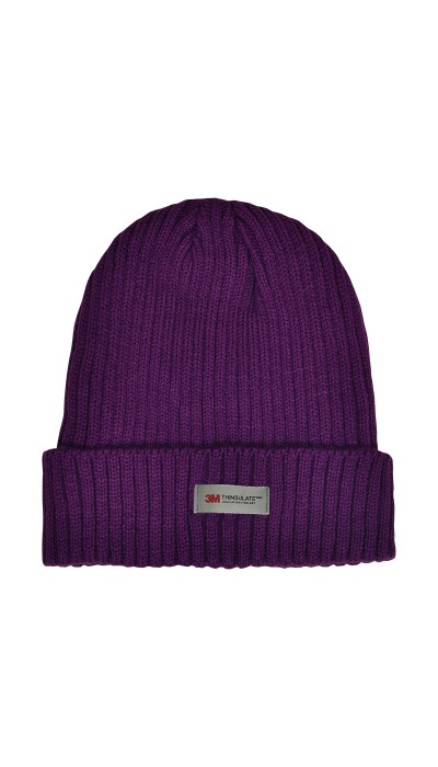 Stamion Unisex σκουφί μονόχρωμο με fleece επένδυση μωβ