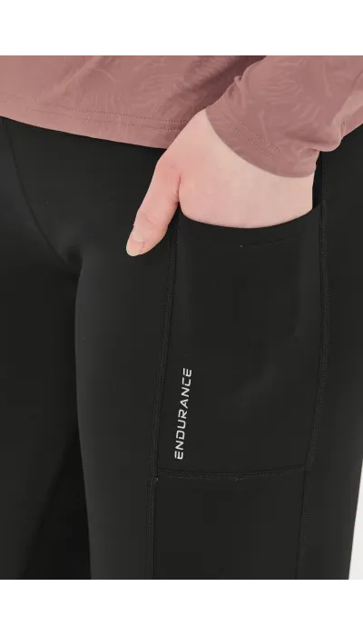 Endurance Γυναικείο κολάν με φλις επένδυση μάυρο