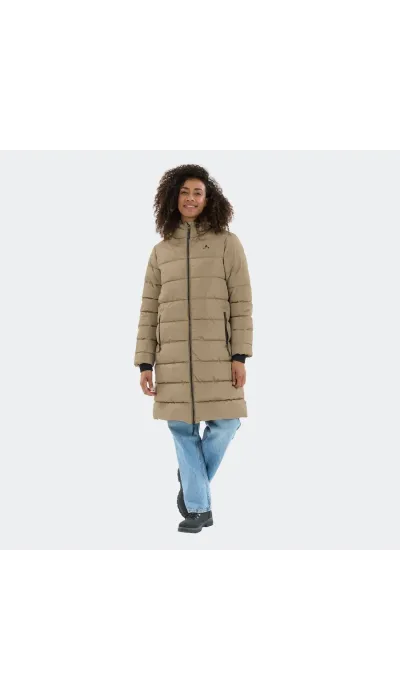 Whistler Γυναικείο μακρύ μπουφάν με κουκούλα Amaret μπεζ Whistler Γυναικείο μακρύ μπουφάν με κουκούλα Amaret μπεζ