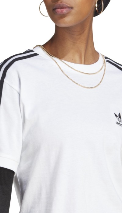 Adidas Γυναικεία κοντομάνικη μπλούζα 3stripes άσπρη