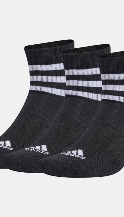 Adidas Unisex Κάλτσες 3Stripes Mid Cut 3Ζεύγη Μαύρες