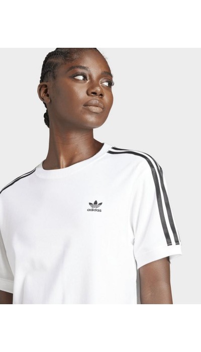 Adidas Γυναικεία κοντομάνικη μπλούζα 3-Stripes άσπρη