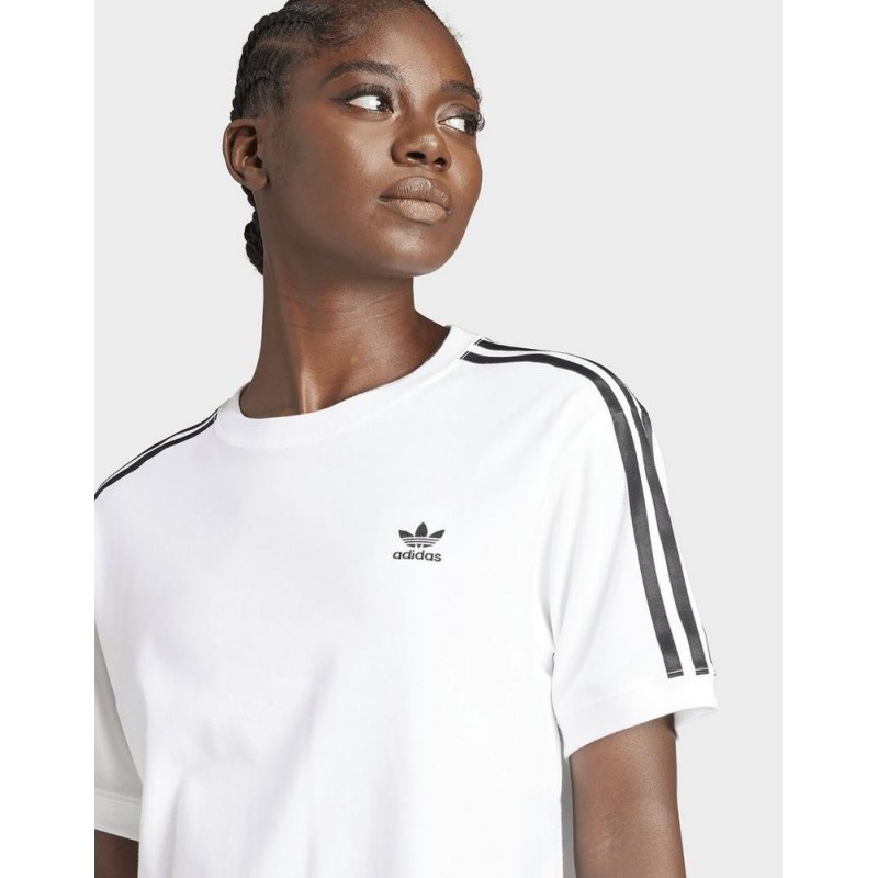 Adidas Γυναικεία κοντομάνικη μπλούζα 3-Stripes άσπρη