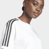 Adidas Γυναικεία κοντομάνικη μπλούζα 3-Stripes άσπρη