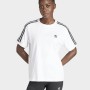 Adidas Γυναικεία κοντομάνικη μπλούζα 3-Stripes άσπρη