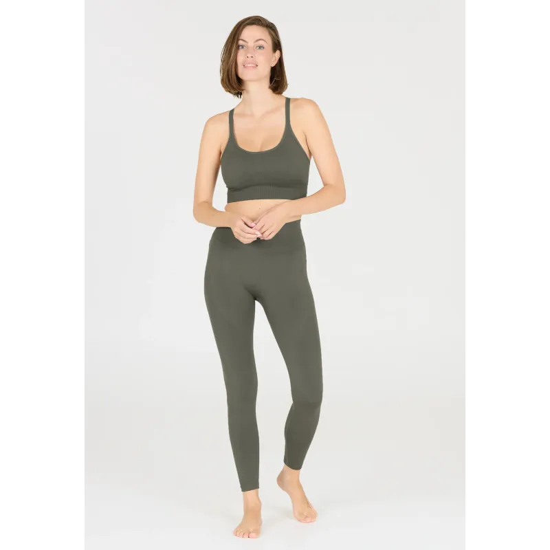 Athlecia Γυναικείο κολάν Seamless χακί Athlecia Γυναικείο κολάν Seamless χακί