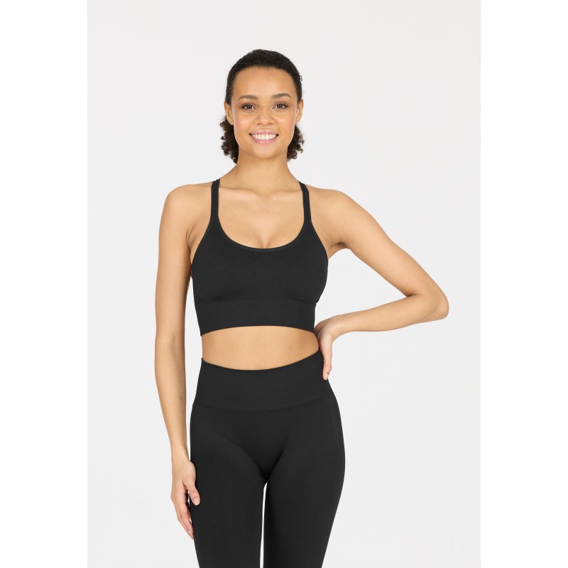 Athlecia Γυναικείο Μπουστάκι Foan Seamless Χαμηλής Υποστήριξης Μαύρο