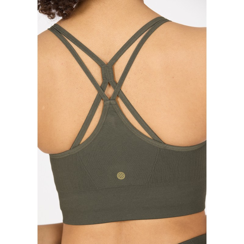 Athlecia Γυναικείο Μπουστάκι Foan Seamless Χαμηλής Υποστήριξης Χακί