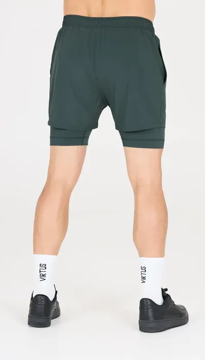 Virtus Ανδρικό σορτς 2 in 1 Zayne πετρόλ