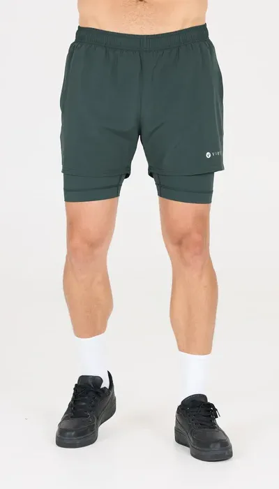 Virtus Ανδρικό σορτς 2 in 1 Zayne πετρόλ