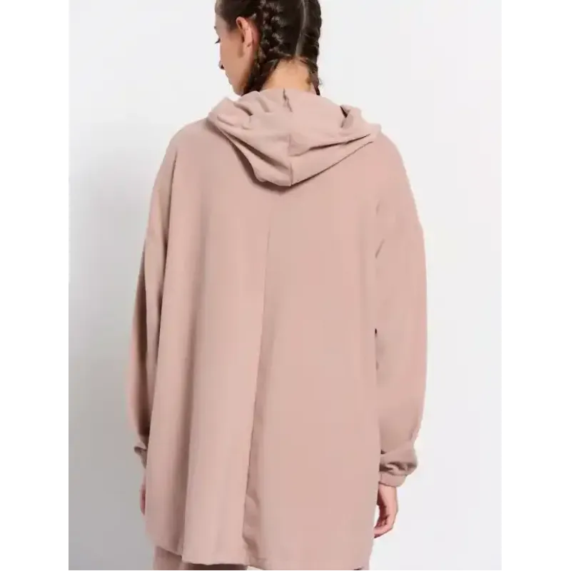 BodyTalk Γυναικεία μακριά ζακέτα με κουκούλα `Ηomewear` μόκα BodyTalk Γυναικεία μακριά ζακέτα με κουκούλα `Ηomewear` μόκα