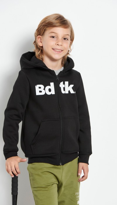 BodyTalk Παιδική Ζακέτα με Κουκούλα Μαύρη