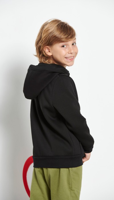 BodyTalk Παιδική Ζακέτα με Κουκούλα Μαύρη