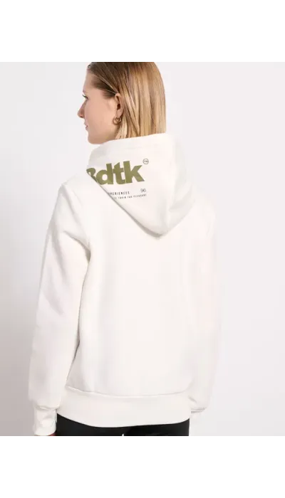 BodyTalk Γυναικεία ζακέτα φούτερ με κουκούλα εκρού