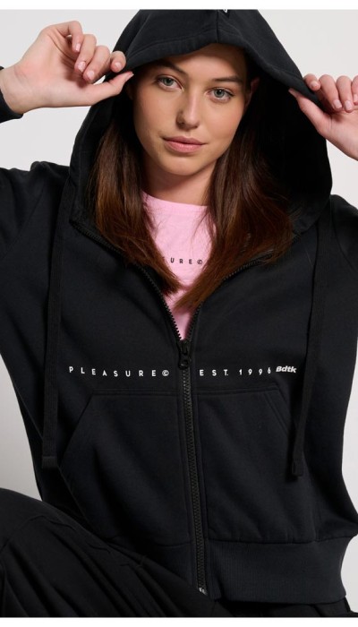 BodyTalk Γυναικεία ζακέτα φούτερ με κουκούλα μαύρη