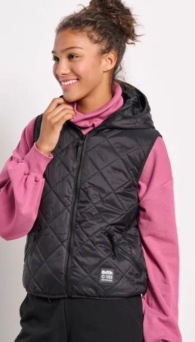 BodyTalk Γυναικείο Γιλέκο Με Κουκούλα Μαύρο