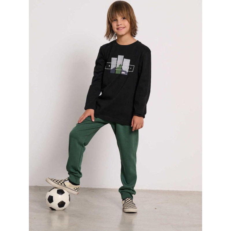 BodyTalk Παιδικό παντελόνι φόρμας unisex χακί BodyTalk Παιδικό παντελόνι φόρμας unisex χακί