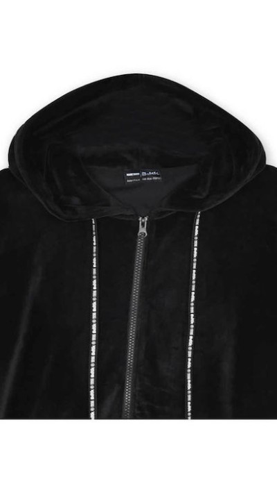 BodyTalk Γυναικεία Βελουτέ Ζακέτα Με Κουκούλα "Veloute" Μαύρη