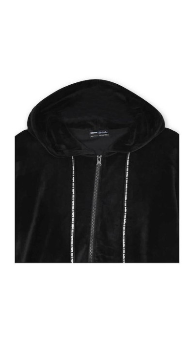 BodyTalk Γυναικεία Βελουτέ Ζακέτα Με Κουκούλα "Veloute" Μαύρη