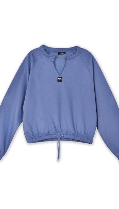 BodyTalk Γυναικεία μπλούζα "less is more" crop top fleece μωβ