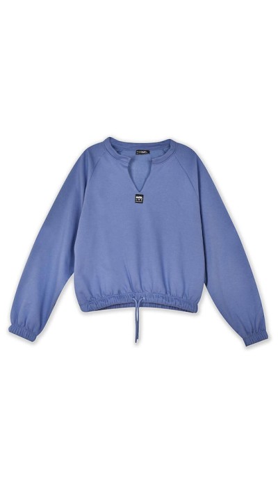 BodyTalk Γυναικεία μπλούζα "less is more" crop top fleece μωβ