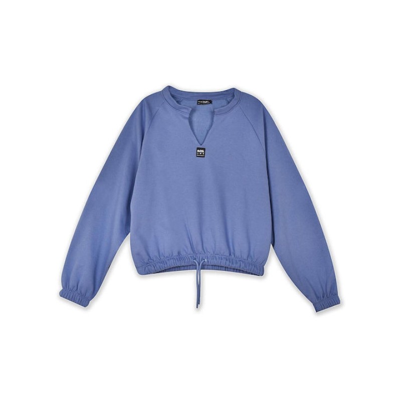 BodyTalk Γυναικεία μπλούζα "less is more" crop top fleece μωβ BodyTalk Γυναικεία μπλούζα "less is more" crop top fleece μωβ