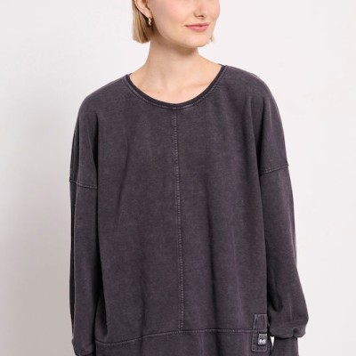 Bodytalk Γυναικεία Μπλούζα  Μακρυμάνικη 'Washed" Μαύρη