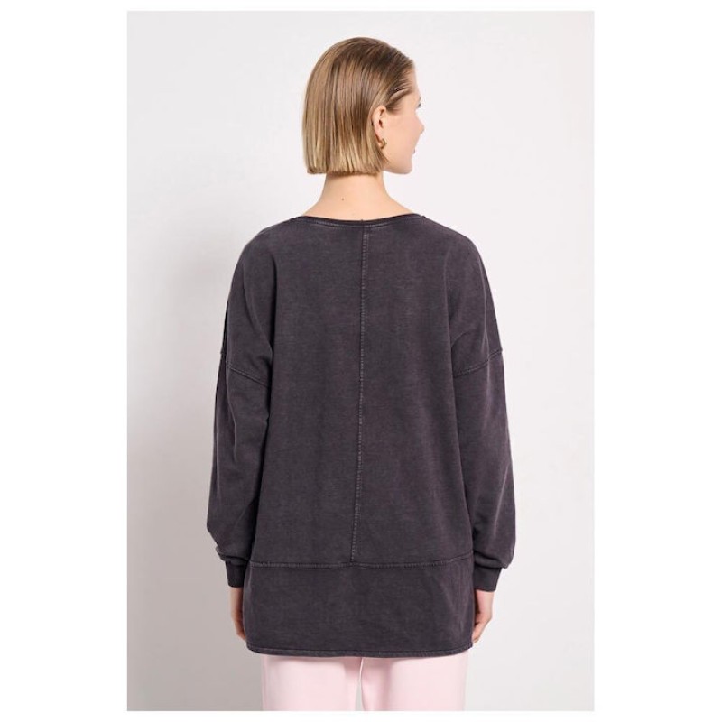 Bodytalk Γυναικεία Μπλούζα Μακρυμάνικη 'Washed" Μαύρη Bodytalk Γυναικεία Μπλούζα Μακρυμάνικη 'Washed" Μαύρη