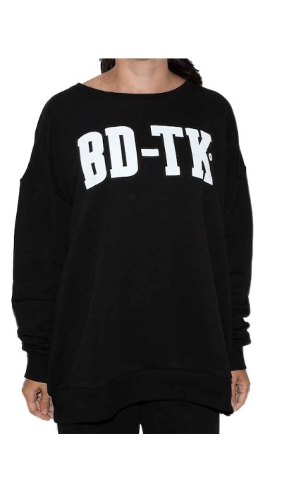 BodyTalk Γυναικεία oversized μακρυμάνικη μπλούζα `NEW LOGO` Μαύρη