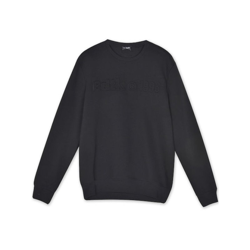 BodyTalk Ανδρική Μακρυμάνικη Μπλούζα Με Ανάγλυφο Τύπωμα `COPYRIGHT` Μαύρη