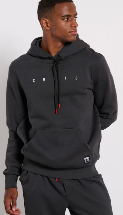 BodyTalk Ανδρική Μπλούζα Φούτερ "Solid" με Κουκούλα και Τσέπες Γκρι