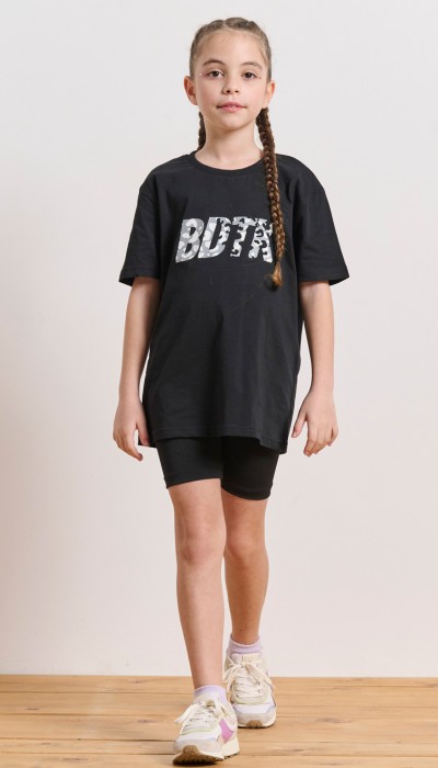 BodyTalk Παιδικό ποδηλατικό κολάν για κορίτσια μαύρο