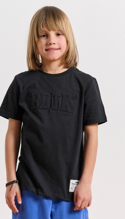 BodyTalk Παιδική κοντομάνικη μπλούζα με ανάγλυφο τύπωμα  `CAPITAL LOGO` για αγόρια