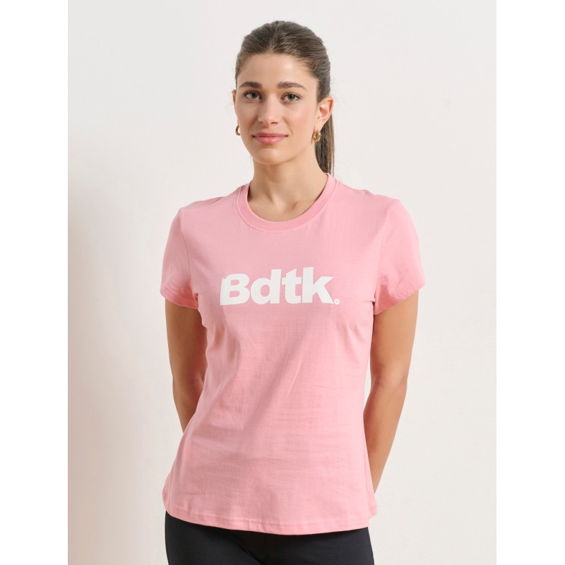 BodyTalk Γυαναικεία κοντομάνικη μπλούζα με λογότυπο "BDTK" βαμβακερή ροζ BodyTalk Γυαναικεία κοντομάνικη μπλούζα με λογότυπο "BDTK" βαμβακερή ροζ