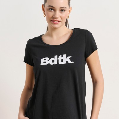BodyTalk Γυαναικεία κοντομάνικη μπλούζα με λογότυπο "BDTK" βαμβακερή μαύρη