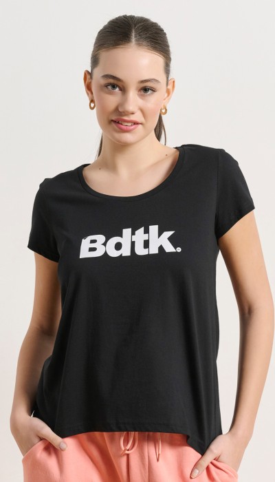 BodyTalk Γυαναικεία κοντομάνικη μπλούζα με λογότυπο "BDTK" βαμβακερή μαύρη