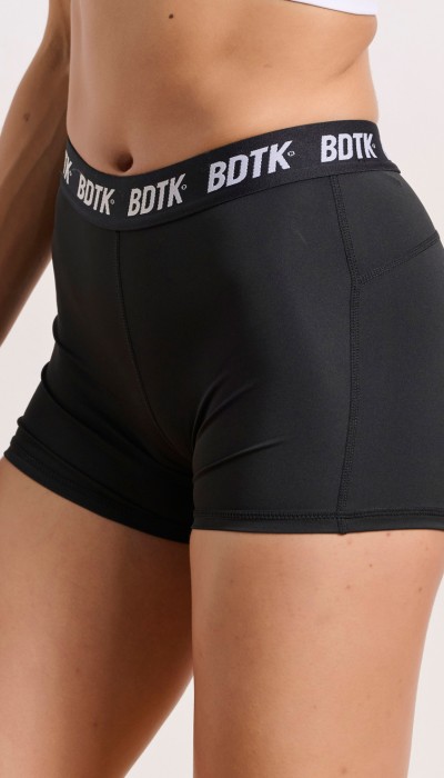 BodyTalk Γυναικείο κολάν σορτς με λογότυπο στο λάστιχο μαύρο