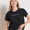 BodyTalk Γυαναικεία κοντομάνικη μπλούζα με λογότυπο "BDTK" βαμβακερή μαύρη