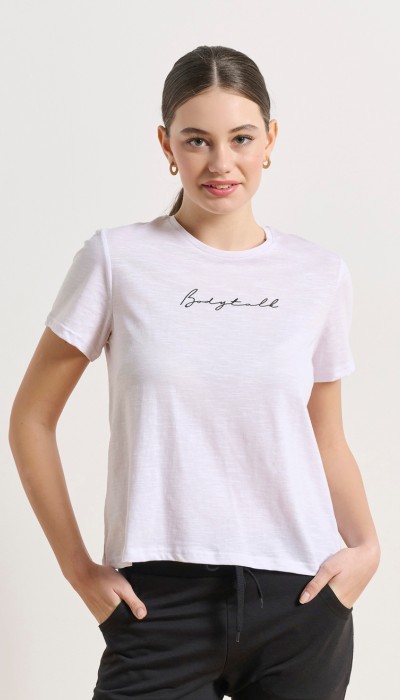 BodyTalk Γυαναικεία κοντομάνικη μπλούζα με λογότυπο "BDTK" βαμβακερή άσπρη