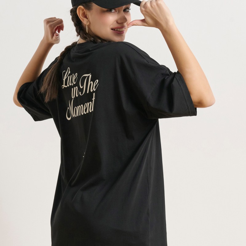 BodyTalk Γυναικεία μπλούζα oversized μαύρη BodyTalk Γυναικεία μπλούζα oversized μαύρη