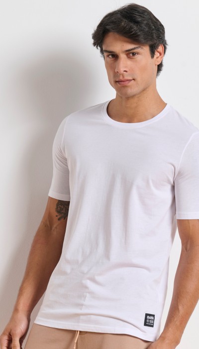 BodyTalk Ανδρική κοντομάνικη μπλούζα με στάμπα στην πλάτη άσπρη