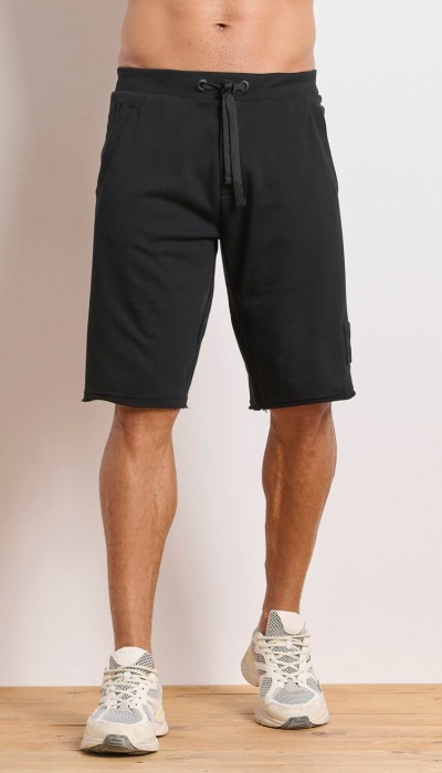 BodyTalk Ανδρική αθλητική βερμούδα με ανάγλυφο λογότυπο μαύρη