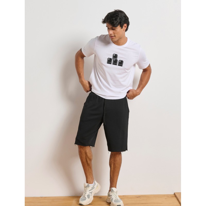 BodyTalk Ανδρική αθλητική βερμούδα Pants on μαύρη BodyTalk Ανδρική αθλητική βερμούδα Pants on μαύρη