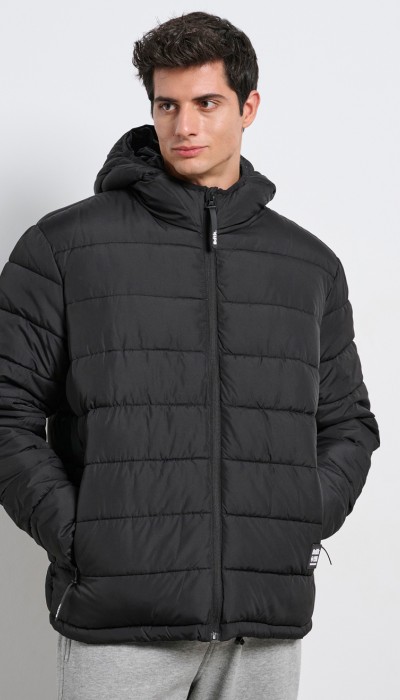 BodyTalk Ανδρικό μπουφάν με κουκούλα μαύρο